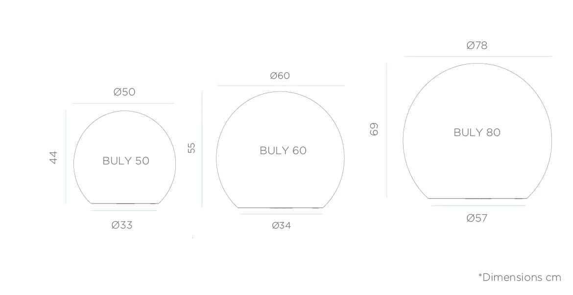 Illuminated ball Buly (various sizes)