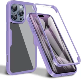 iPhone 16 Pro Max Case360° Full Body Clear Rugged Protective Case Cover Full Pink