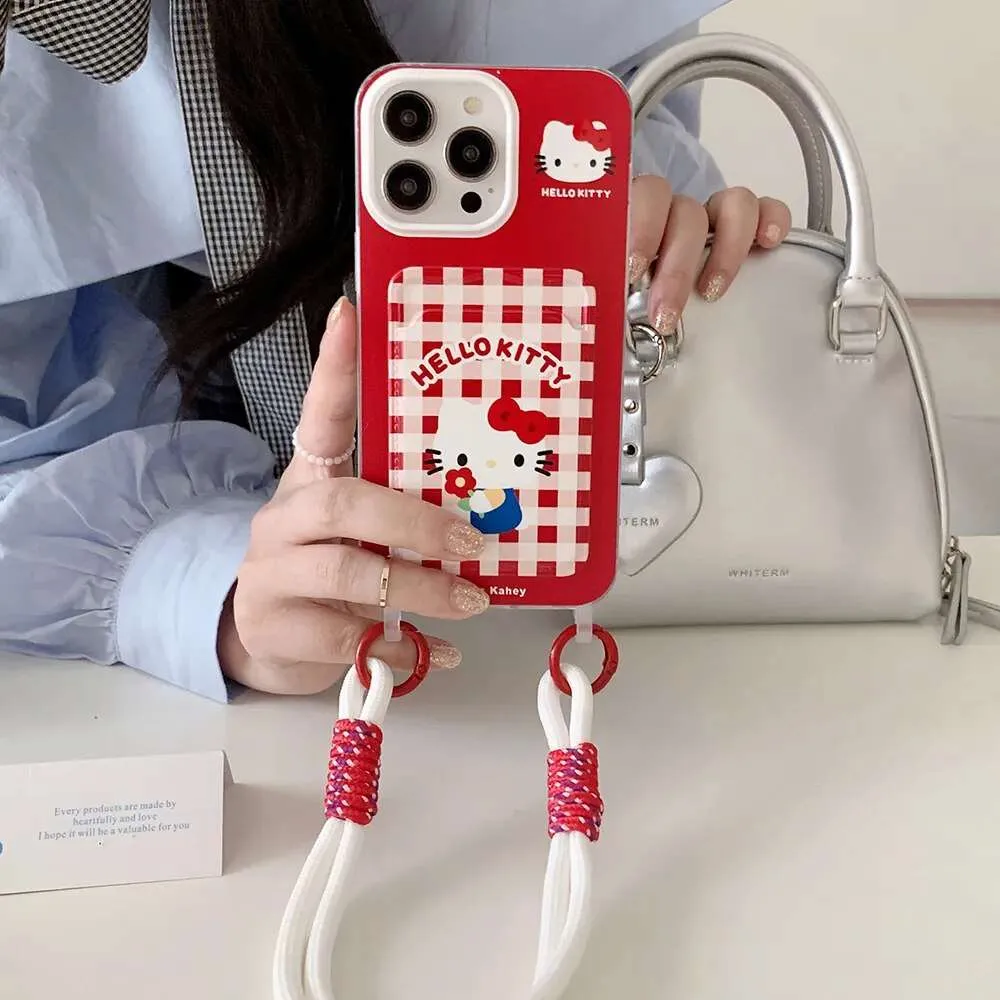 Kawaii Hello Kitty iPhone Case with Lanyard