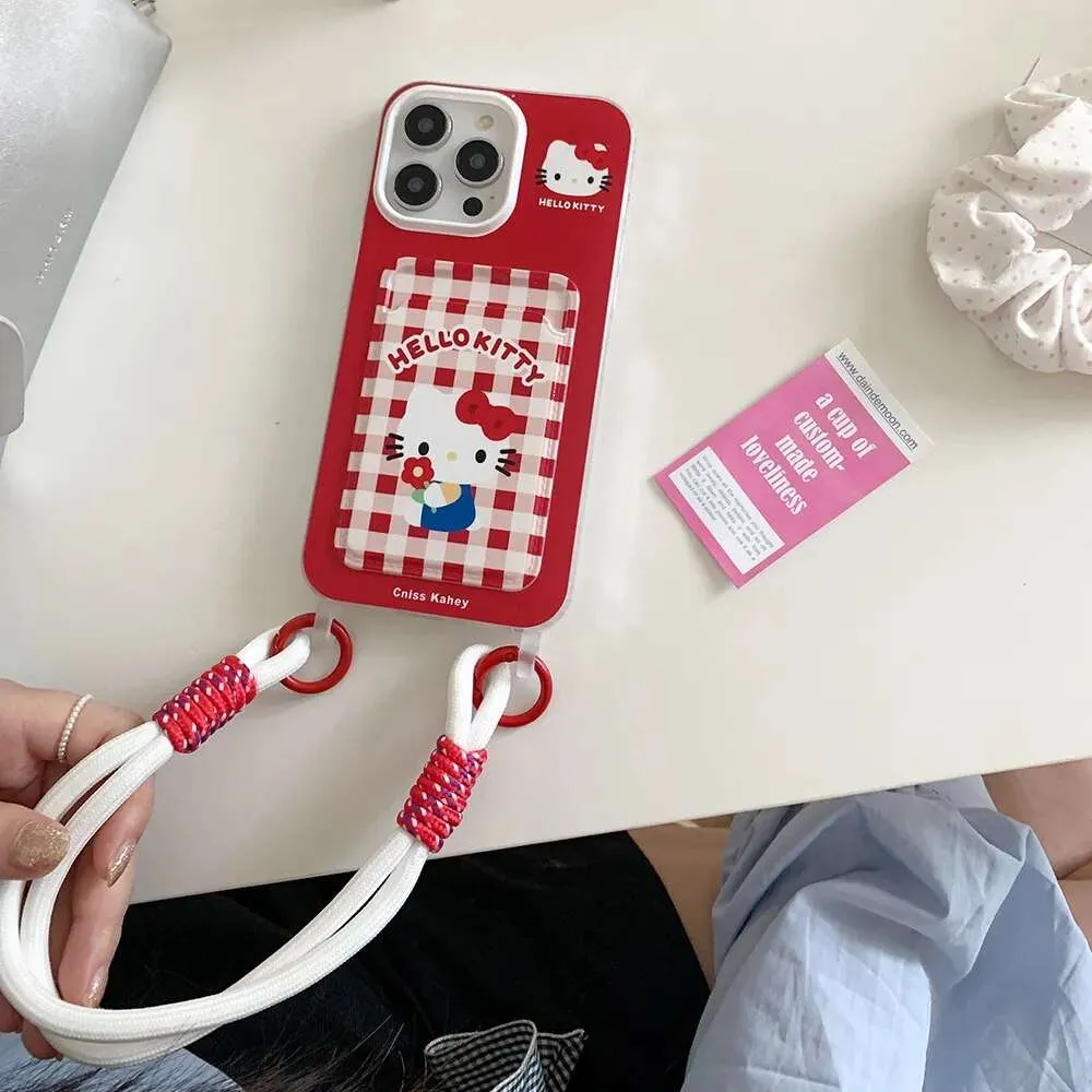Kawaii Hello Kitty iPhone Case with Lanyard