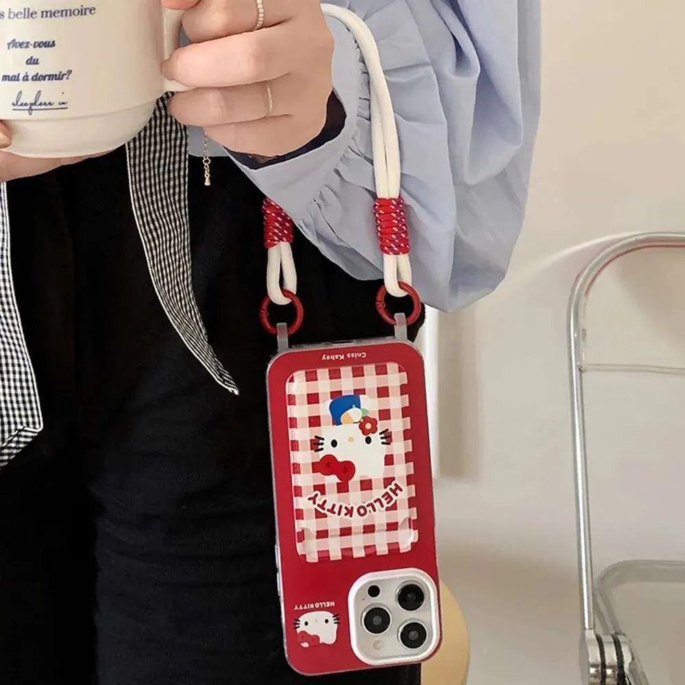 Kawaii Hello Kitty iPhone Case with Lanyard
