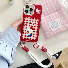 Kawaii Hello Kitty iPhone Case with Lanyard