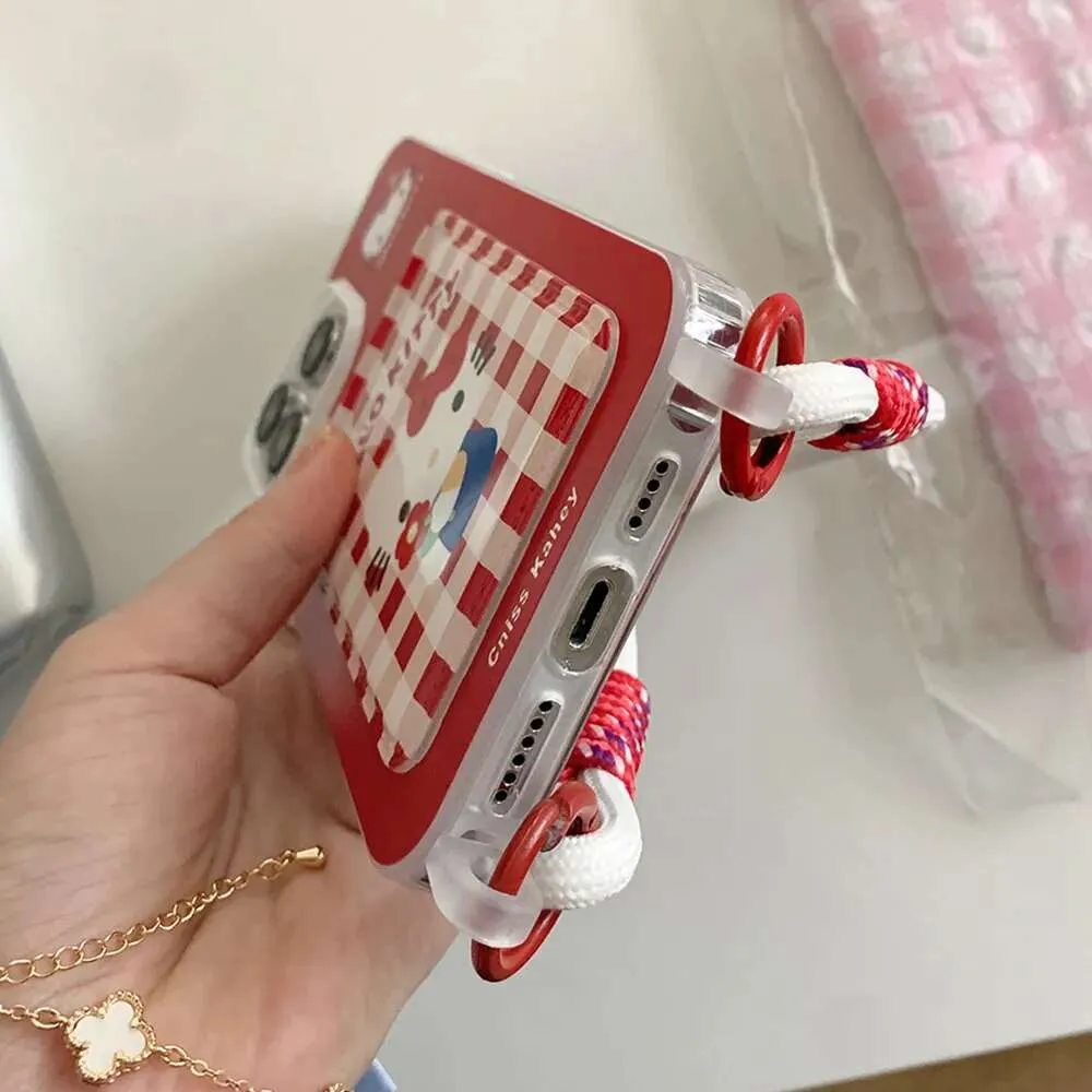 Kawaii Hello Kitty iPhone Case with Lanyard
