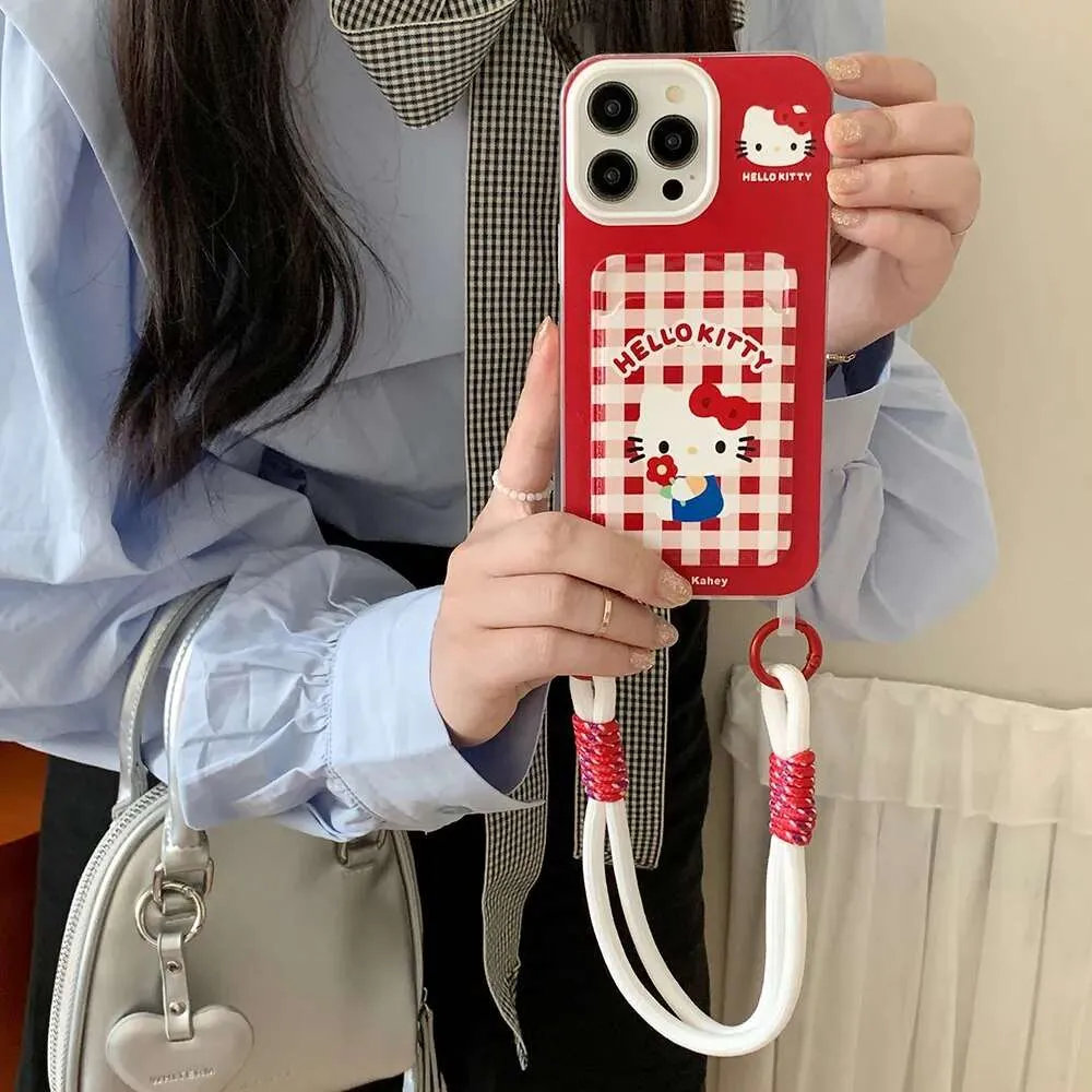 Kawaii Hello Kitty iPhone Case with Lanyard