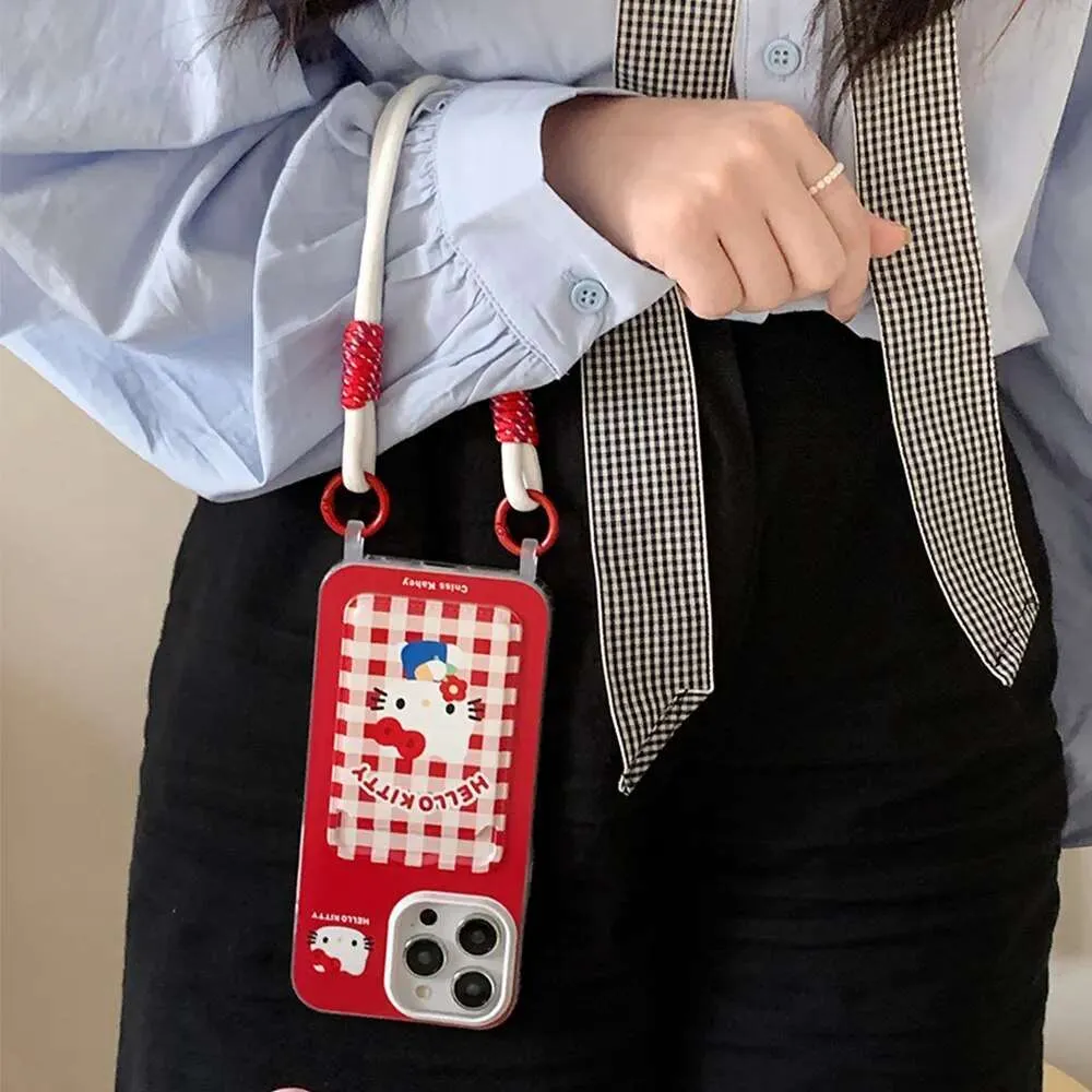 Kawaii Hello Kitty iPhone Case with Lanyard