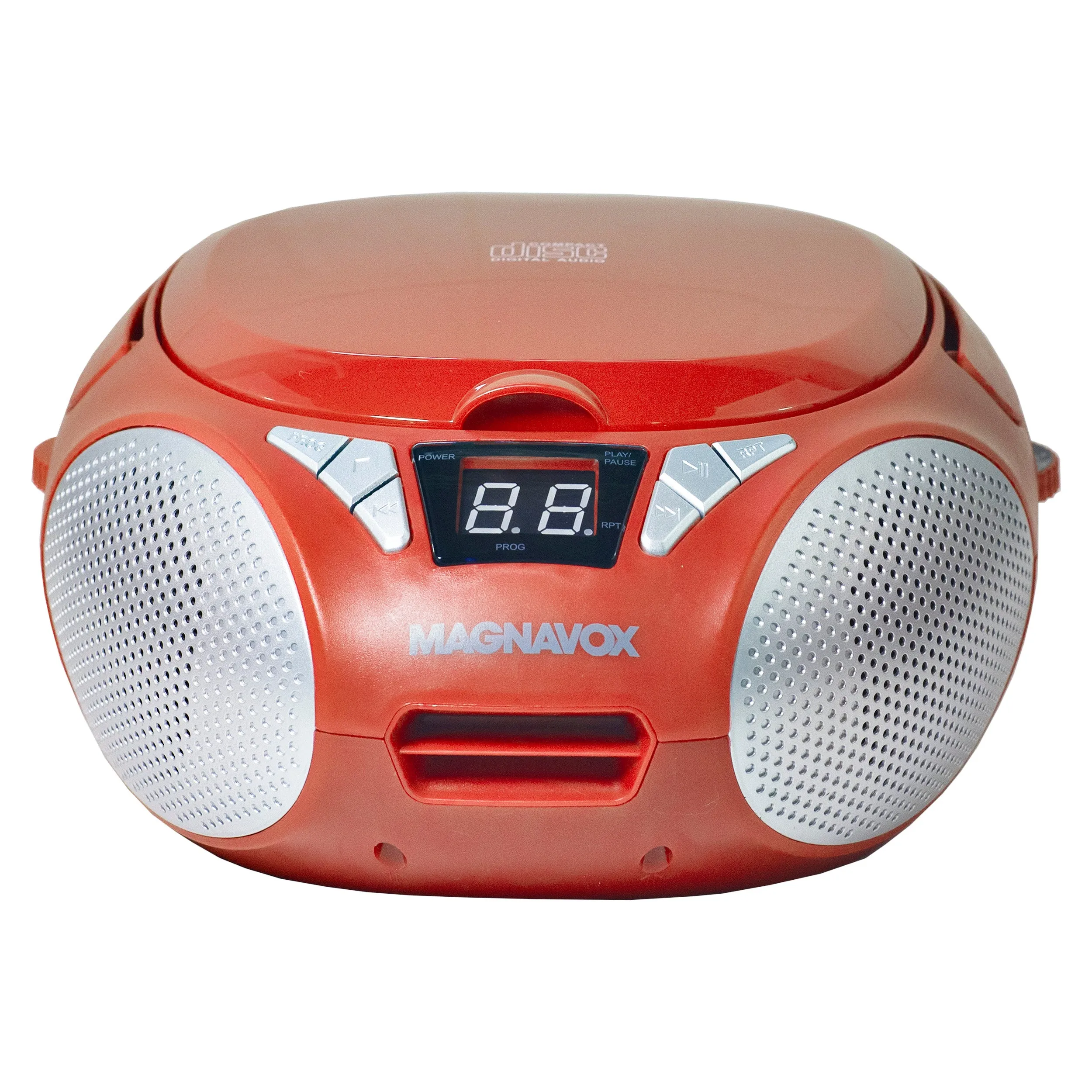 Magnavox MD6924-RD Portable Top Loading CD Boombox with AM/FM Radio in Red