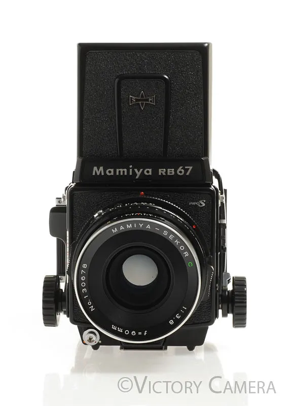 Mamiya RB67 Pro S Camera w/ 90mm F3.8 Lens 120 Back WLVF -Clean, Good Seals-
