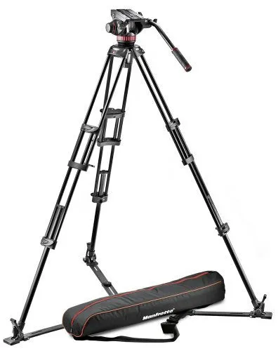 Manfrotto 502AH Video Head & MT055XPRO3 Aluminum Tripod Kit