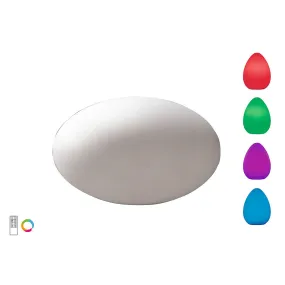 Mantra M1383 Huevo Oval Table Lamp Induction LED RGB Outdoor Opal White
