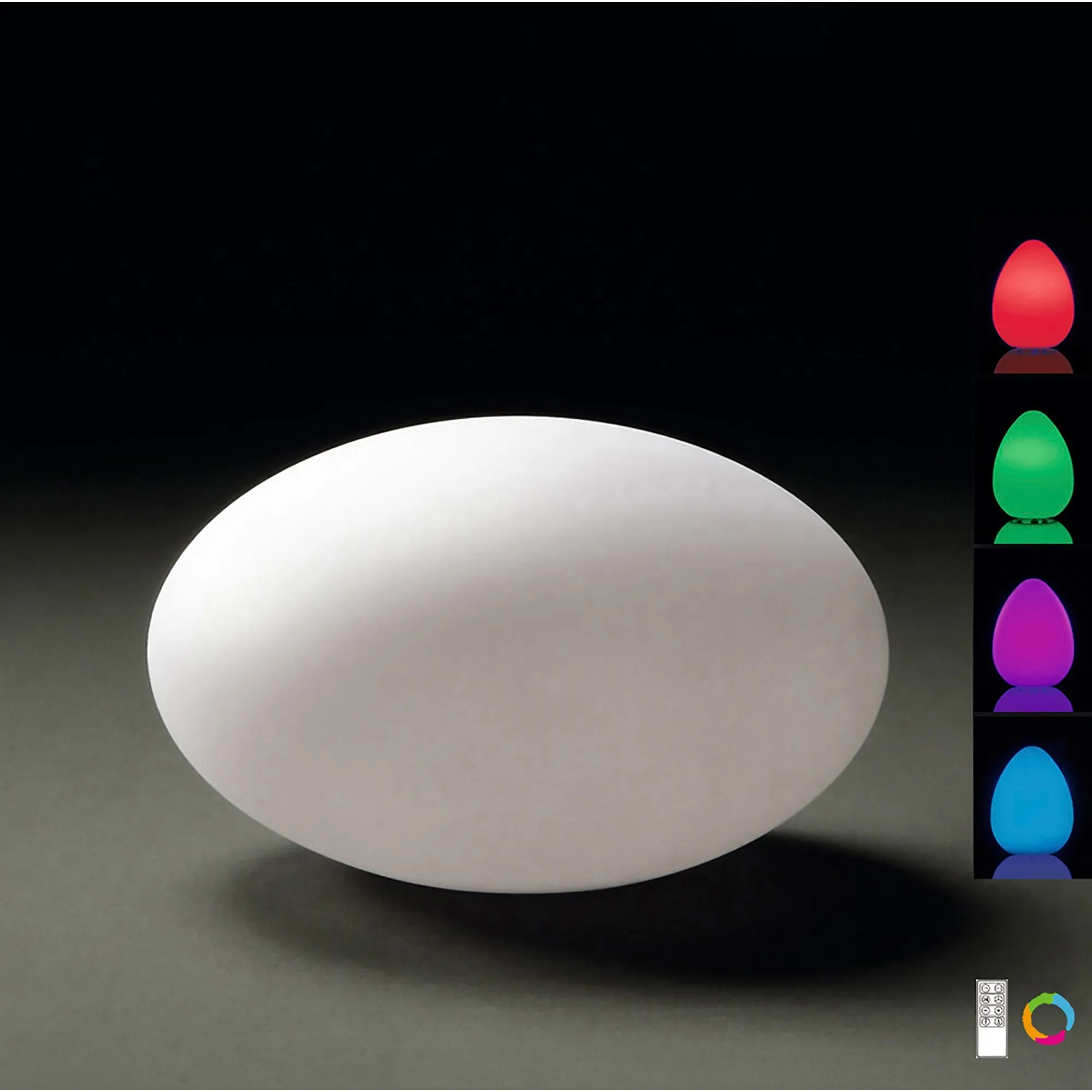 Mantra M1383 Huevo Oval Table Lamp Induction LED RGB Outdoor Opal White