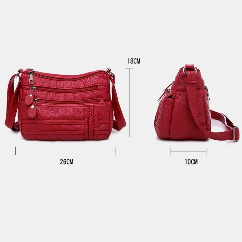 Multi-pocket Solid Crossbody Bag