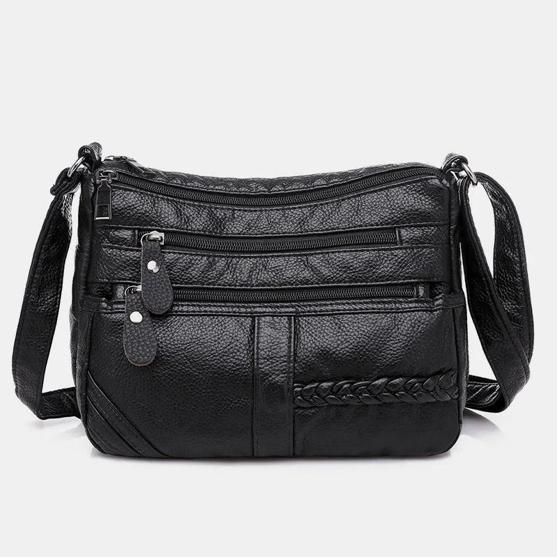 Multi-pocket Solid Crossbody Bag