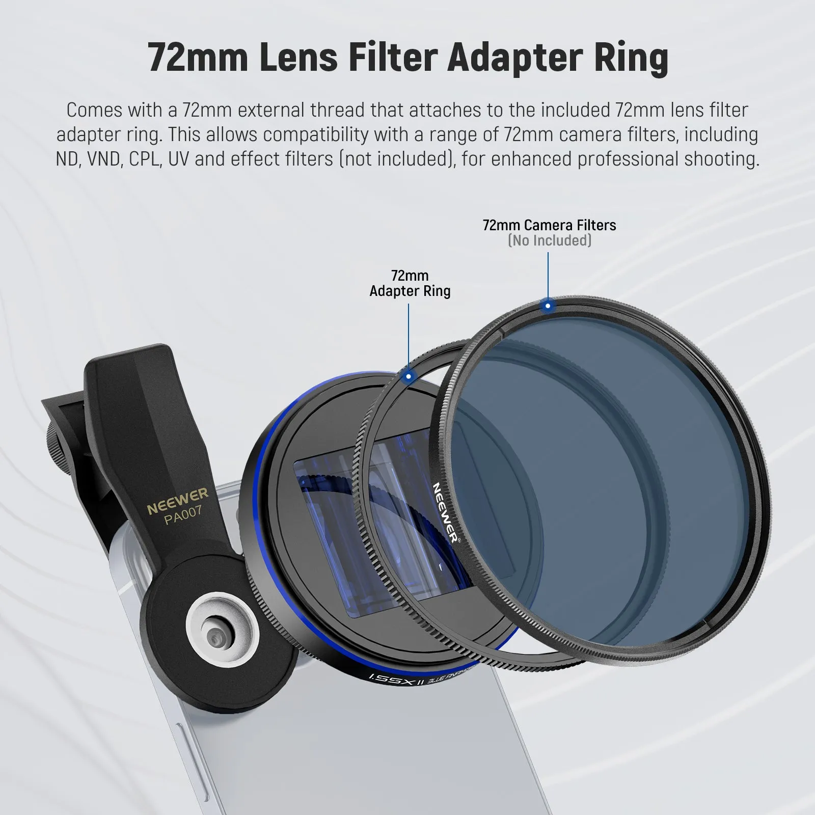 NEEWER LS-43 PRO 1.55x Blue Flare Anamorphic Lens | Pre-order