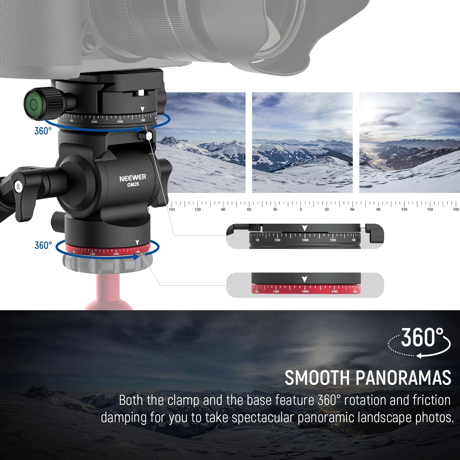 Neewer Metal Fluid Head Tripod Head