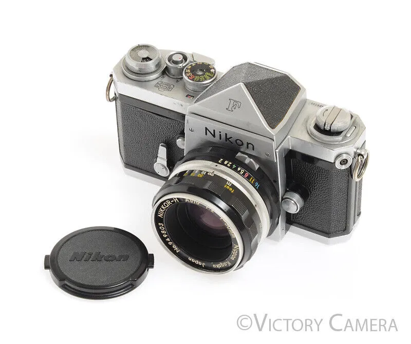 Nikon F Early 1960/61 64xxx w/ 50mm f2 Lens, Eye Level Finder -Good Seals-