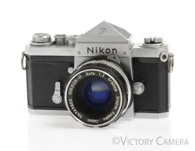 Nikon F Early 1960/61 64xxx w/ 50mm f2 Lens, Eye Level Finder -Good Seals-