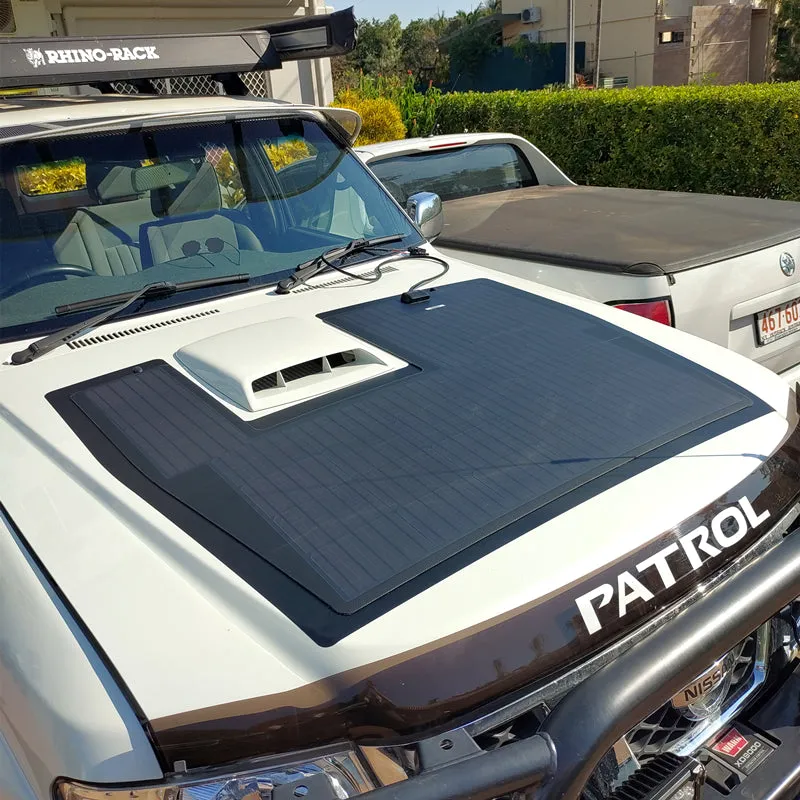 Nissan Patrol (Y61 Y62 with scoop) Lensun 125W Bonnet Flexible Solar Panel