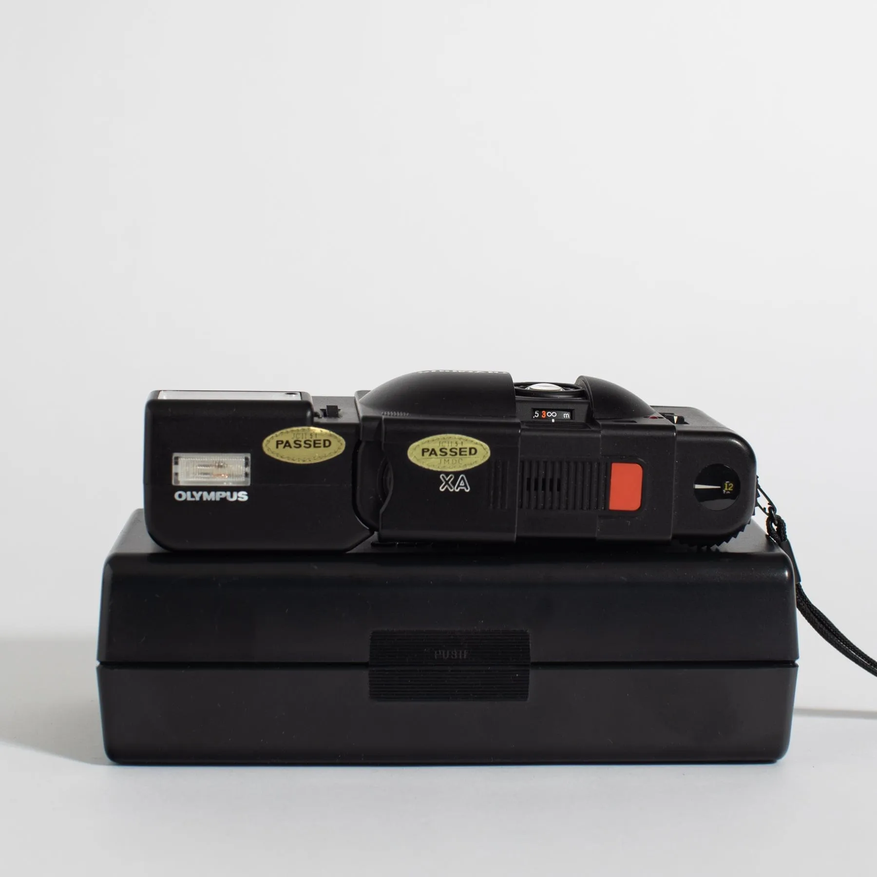 Olympus XA with A16 Flash with hard shell case