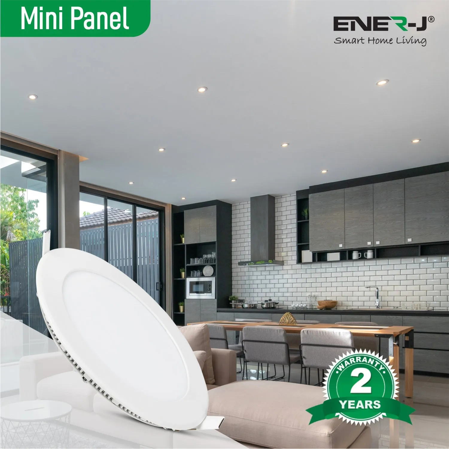 Pack of 4 12W Recessed Round LED Downlight Mini Panel 175mm Diameter, 160mm Hole Size, CE Driver, 6000K, 20000 Hours Long Life