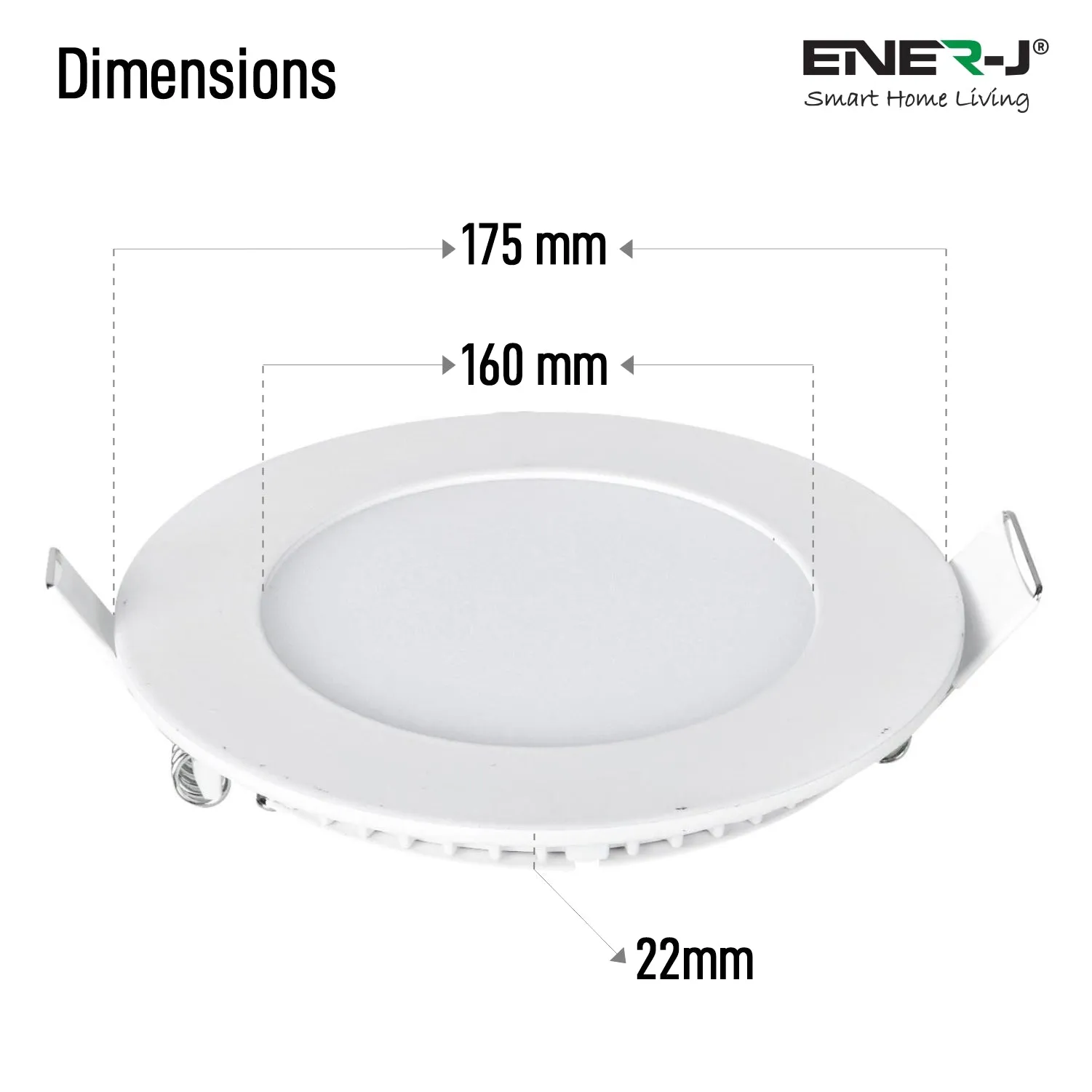Pack of 4 12W Recessed Round LED Downlight Mini Panel 175mm Diameter, 160mm Hole Size, CE Driver, 6000K, 20000 Hours Long Life