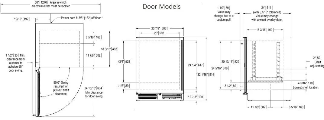 Perlick 24 inch Series 4.8 cu.Ft Compact Refrigerator HA24RB-4-3