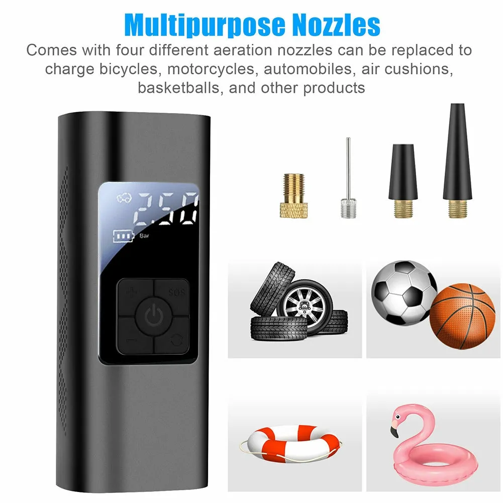 Portable 12v Car Digital Air  Tire  Pump With Multi-purpose