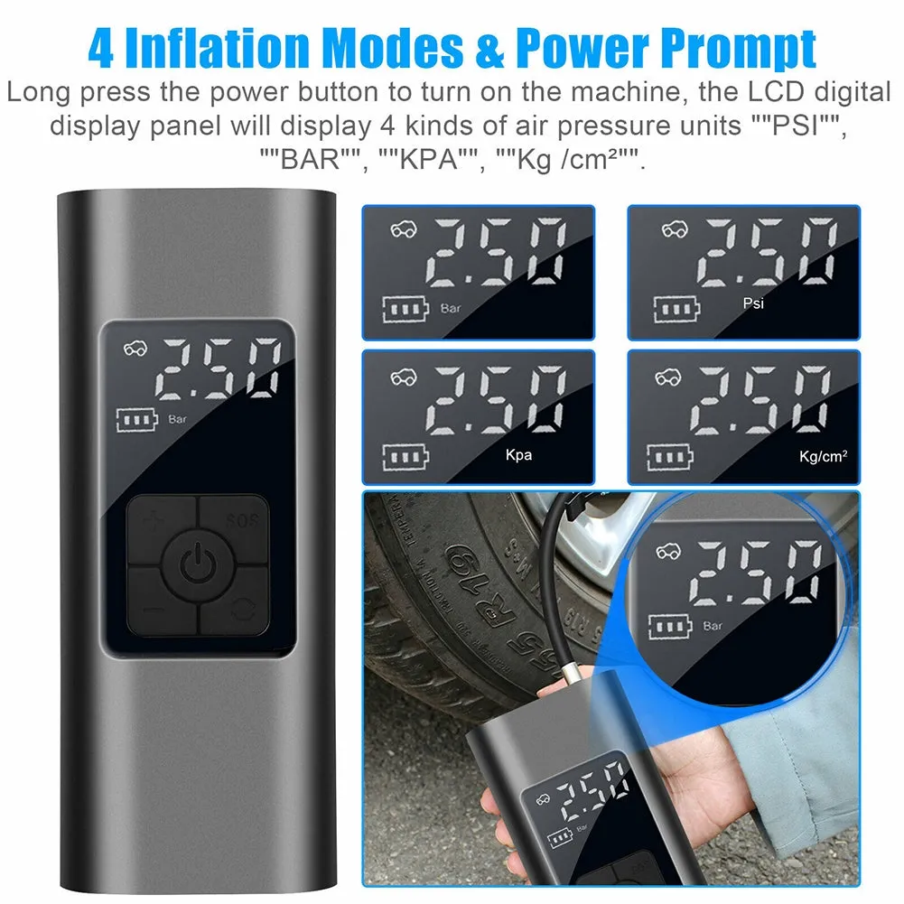 Portable 12v Car Digital Air  Tire  Pump With Multi-purpose