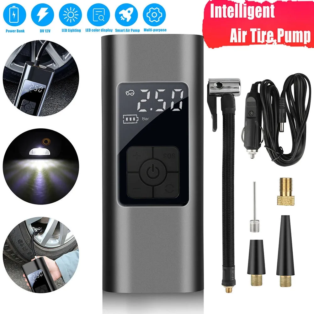 Portable 12v Car Digital Air  Tire  Pump With Multi-purpose