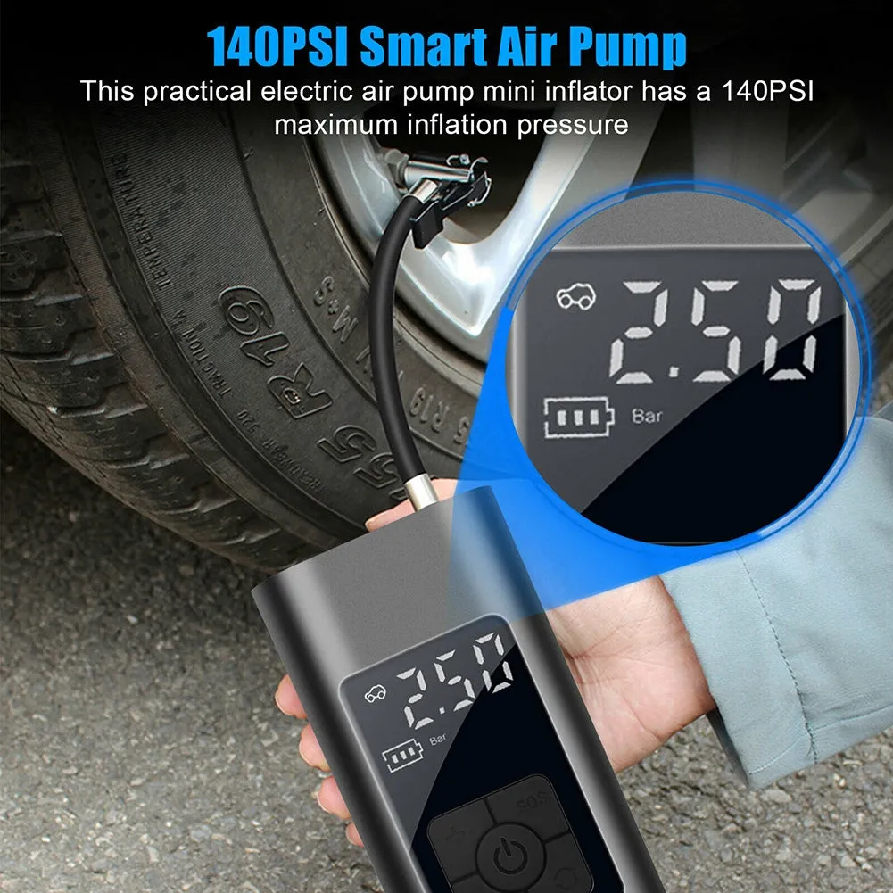 Portable 12v Car Digital Air  Tire  Pump With Multi-purpose