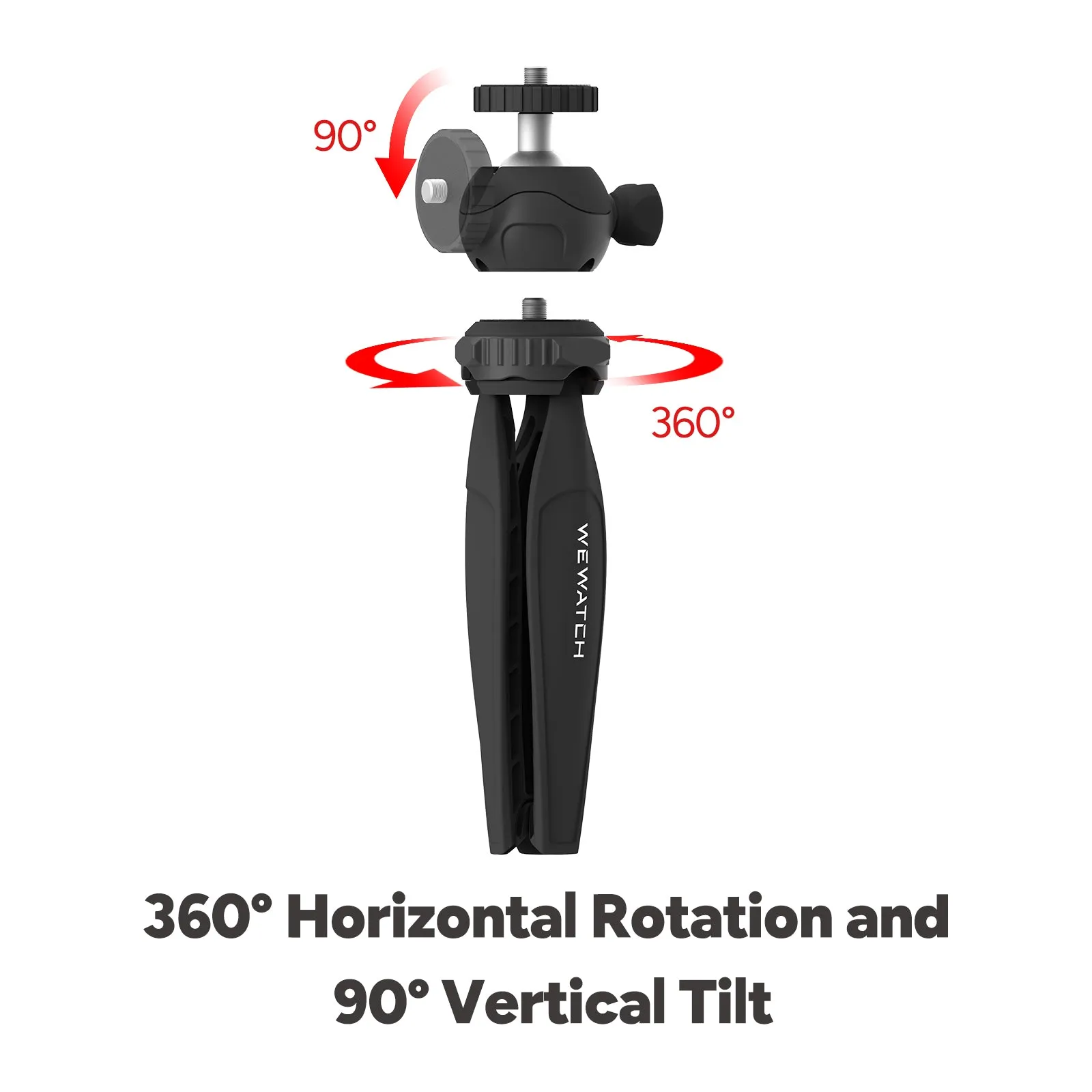 PS102 /6.3" Pocket Projector Tripods Stand Mount with 360°Ball Head