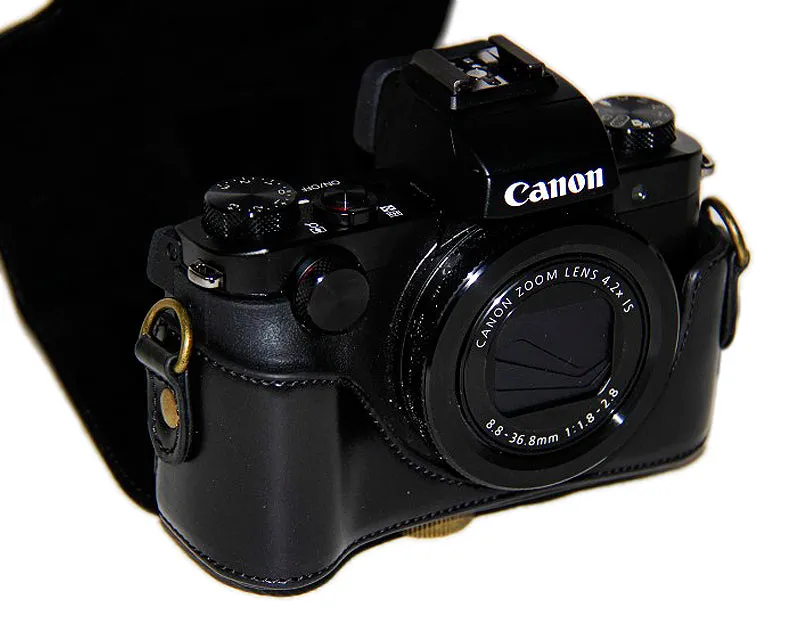 Retro Canon PowerShot G5 X Leather Camera Case