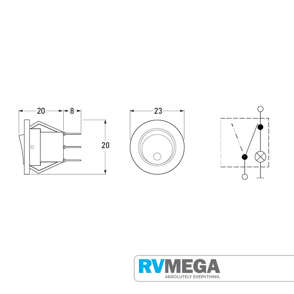 Rocker Switch 12V with Red LED