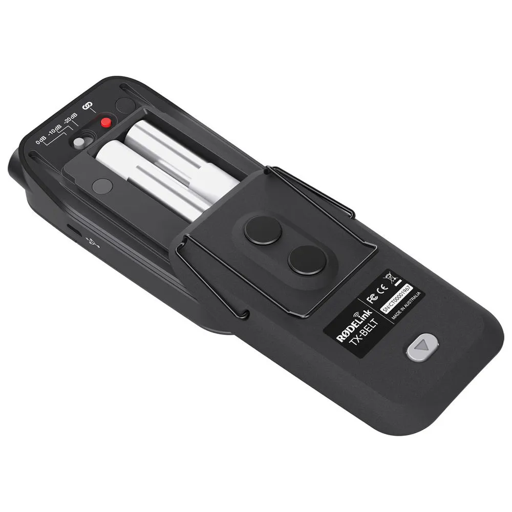 Rode RodeLink Filmmaker Kit (TX   RX) Digital On-Camera 2.4GHz Wireless Omnidirectional Condenser Lavalier Microphone Set with 100m Max Operating Range, 3.5mm TRS Output, OLED Display, USB / AA Battery Power for Vlog Vlogging, Interviews