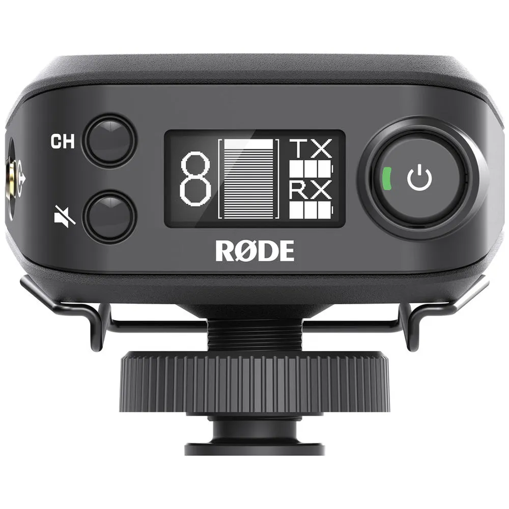 Rode RodeLink Filmmaker Kit (TX   RX) Digital On-Camera 2.4GHz Wireless Omnidirectional Condenser Lavalier Microphone Set with 100m Max Operating Range, 3.5mm TRS Output, OLED Display, USB / AA Battery Power for Vlog Vlogging, Interviews