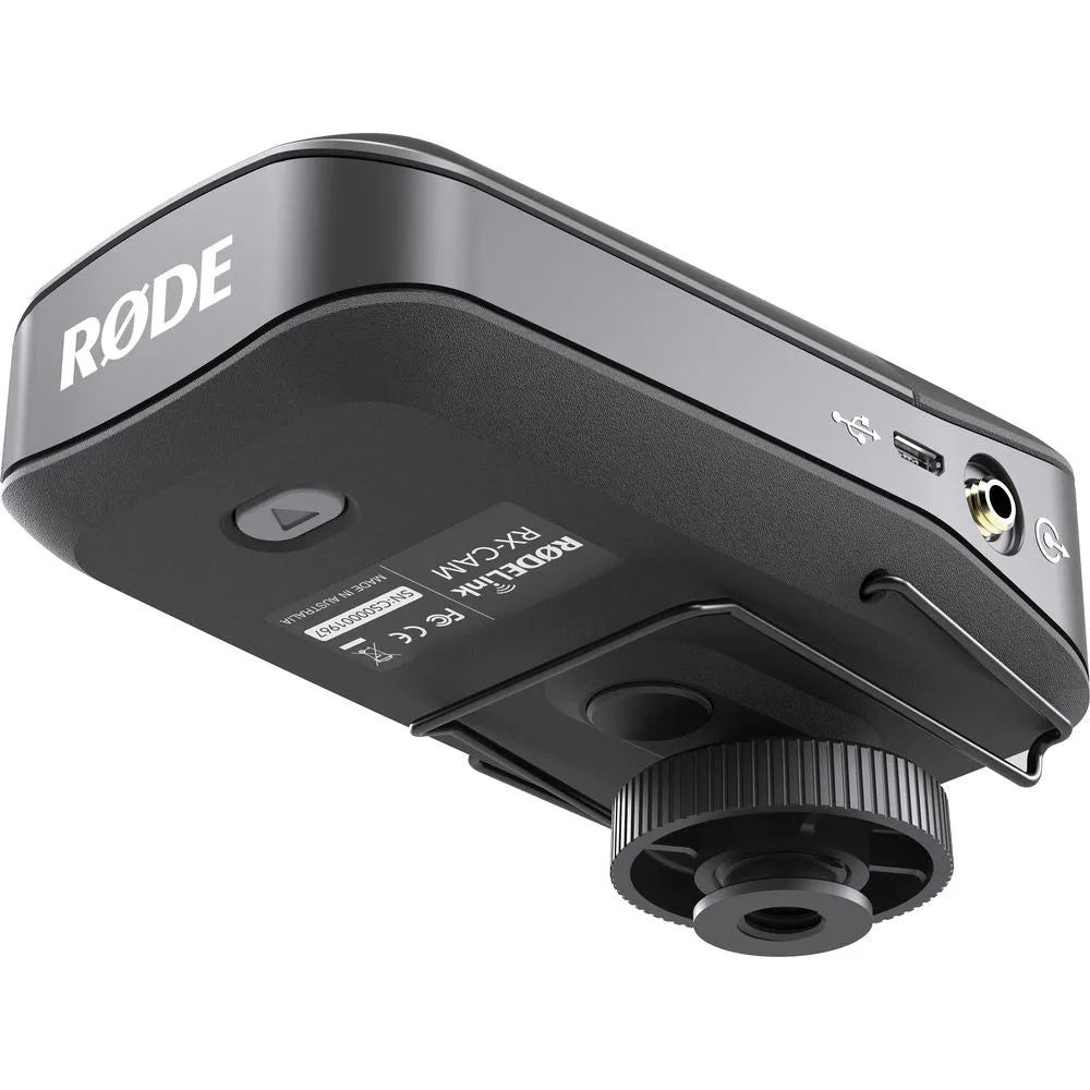 Rode RodeLink Filmmaker Kit (TX   RX) Digital On-Camera 2.4GHz Wireless Omnidirectional Condenser Lavalier Microphone Set with 100m Max Operating Range, 3.5mm TRS Output, OLED Display, USB / AA Battery Power for Vlog Vlogging, Interviews