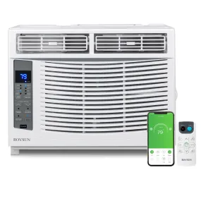 ROVSUN Smart 6000BTU Window Air Conditioner with WiFi, Energy Saving Window AC Unit with Remote & App Control & Timer Function & Easy Install Kit, for Rooms up to 250 Square Feet, 115V/60Hz, White