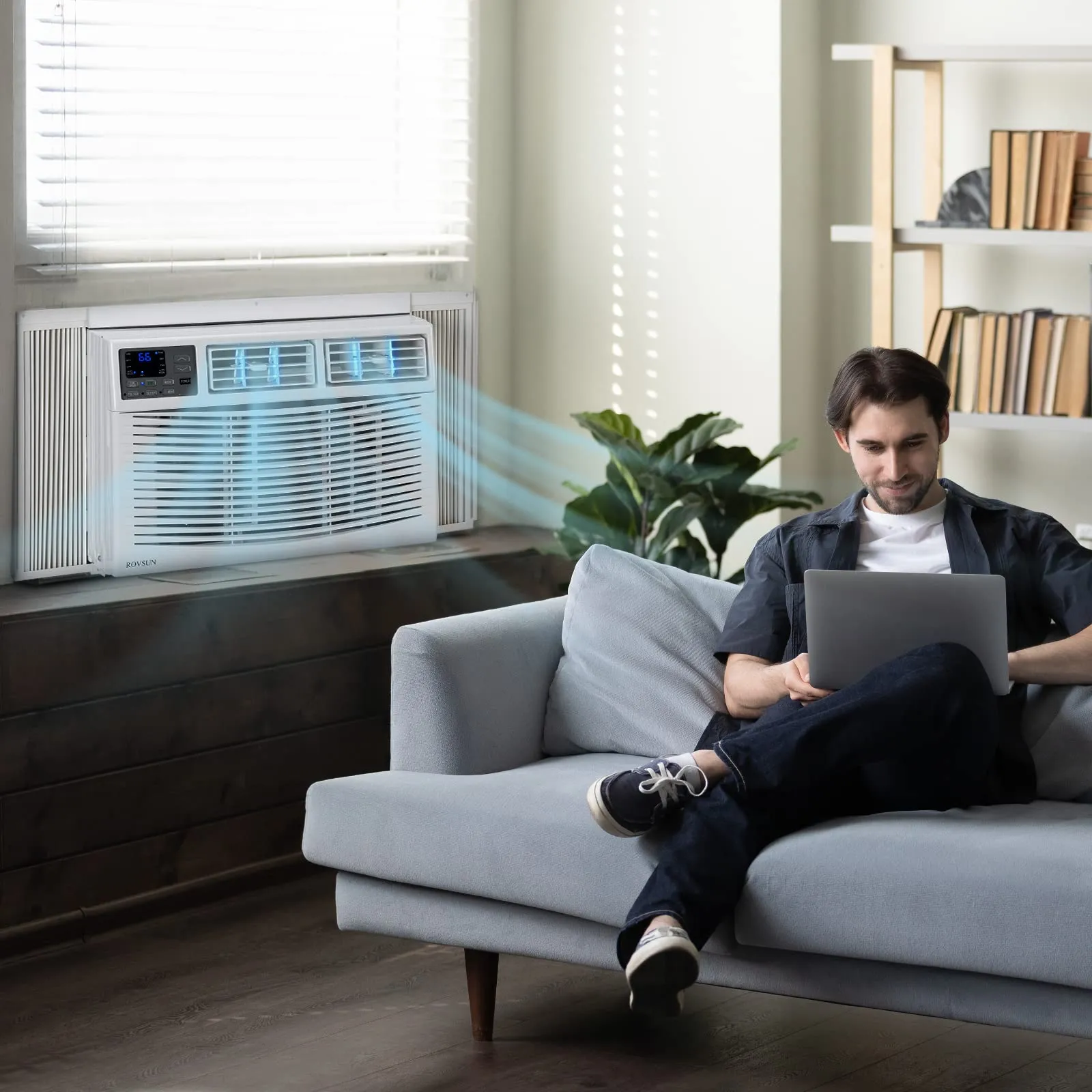 ROVSUN Smart 8000 BTU Window Air Conditioner with WiFi, Energy Saving Window AC Unit with Remote & App Control, Timer Function & Easy Install Kit, for Rooms up to 350 Square Feet, 115V/60Hz, White