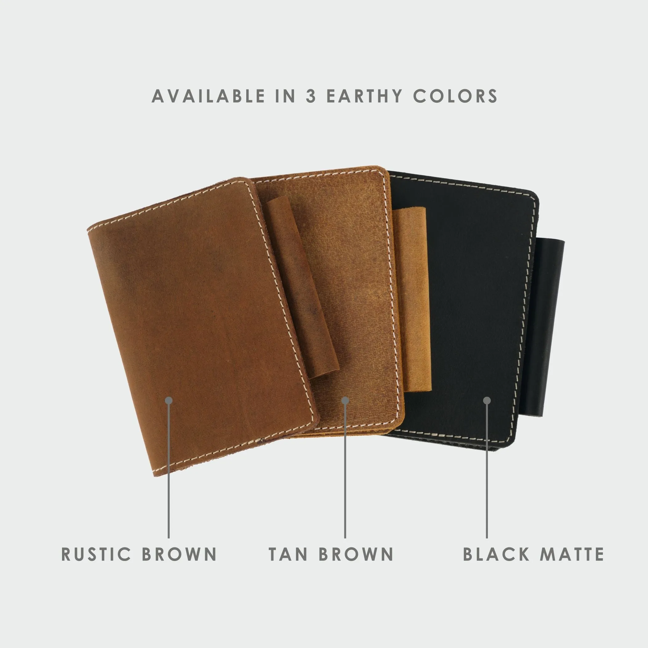 Rustic Brown Leather Passport Cover