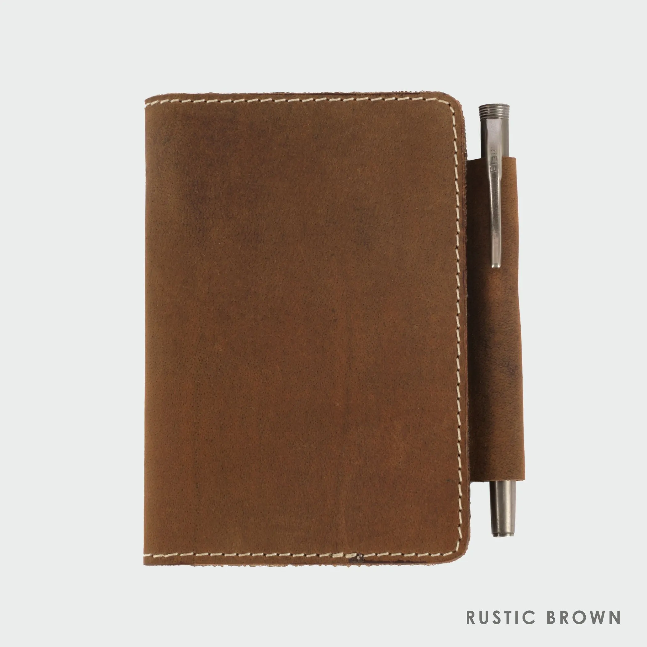 Rustic Brown Leather Passport Cover