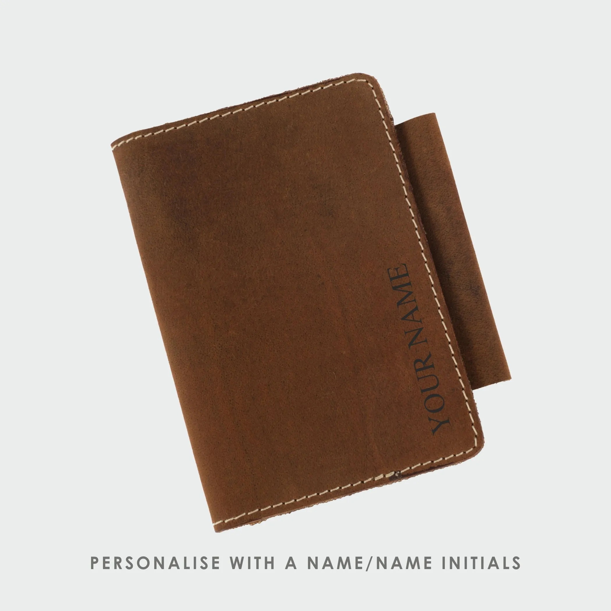 Rustic Brown Leather Passport Cover