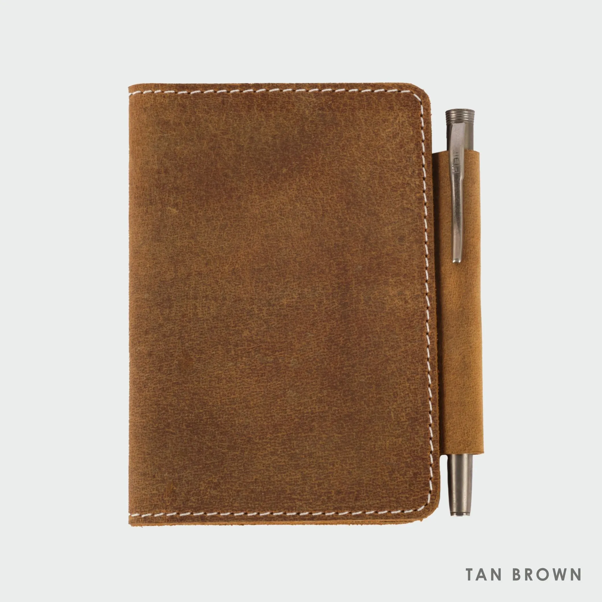 Rustic Brown Leather Passport Cover