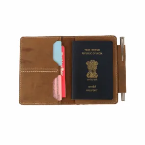 Rustic Brown Leather Passport Cover