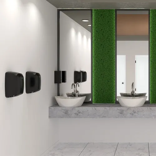 Saniflow® M09AB-UL-ION MACHFLOW® PLUS Hand Dryer - Black Epoxy on Steel High-Speed HEPA Ionizer Universal Voltage