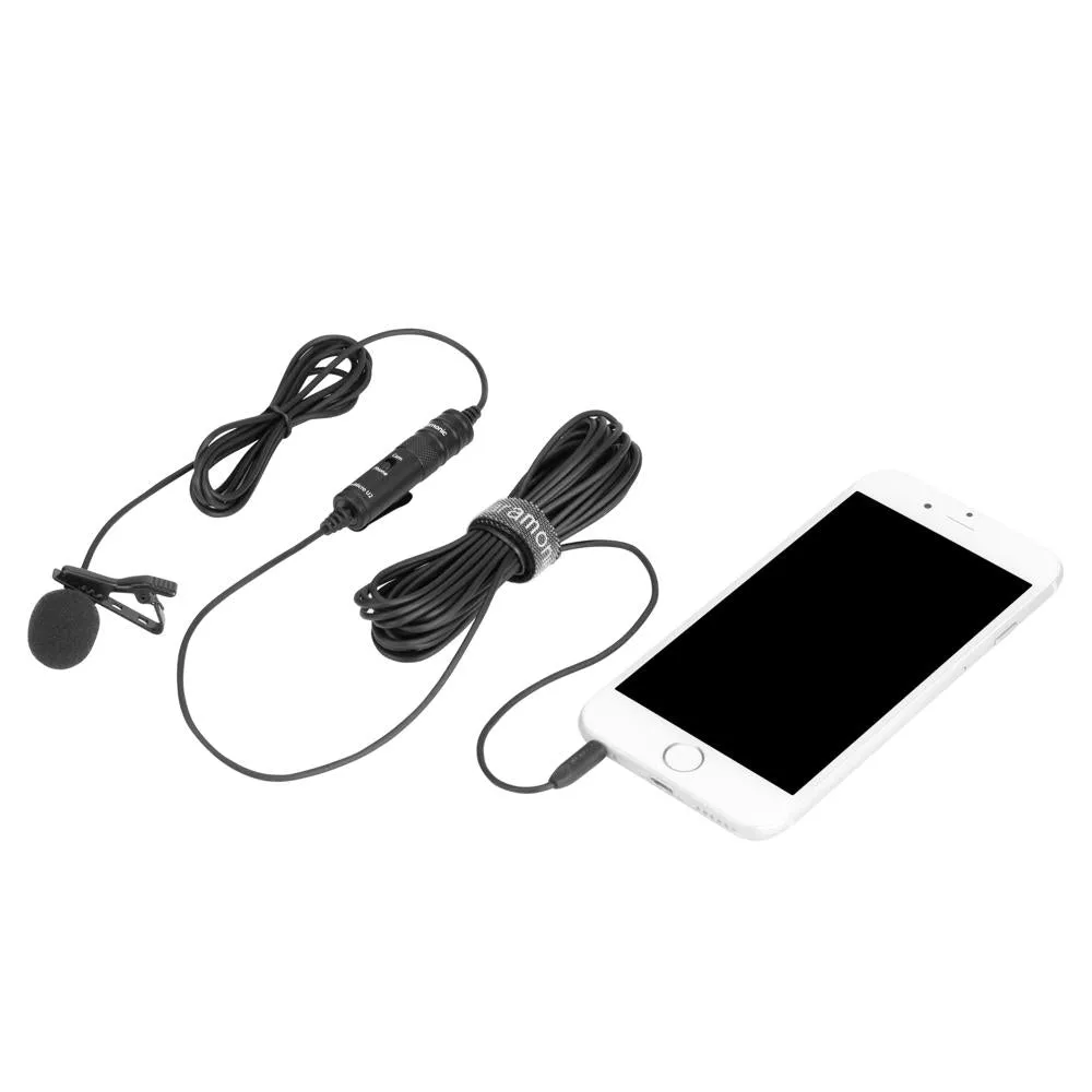 Saramonic LavMicro U2 Ultracompact Clip-On Lavalier Microphone for Cameras & Mobile Devices with a 19.7-foot (6m) Cable, Included Battery, Mic Clip, Windscreen & More