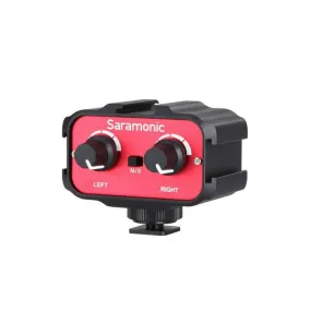 Saramonic SR-AX100 Battery-Free 2-Channel On-Camera 1/8” (3.5mm) Audio Mixer for DSLR, Mirrorless & Video Cameras