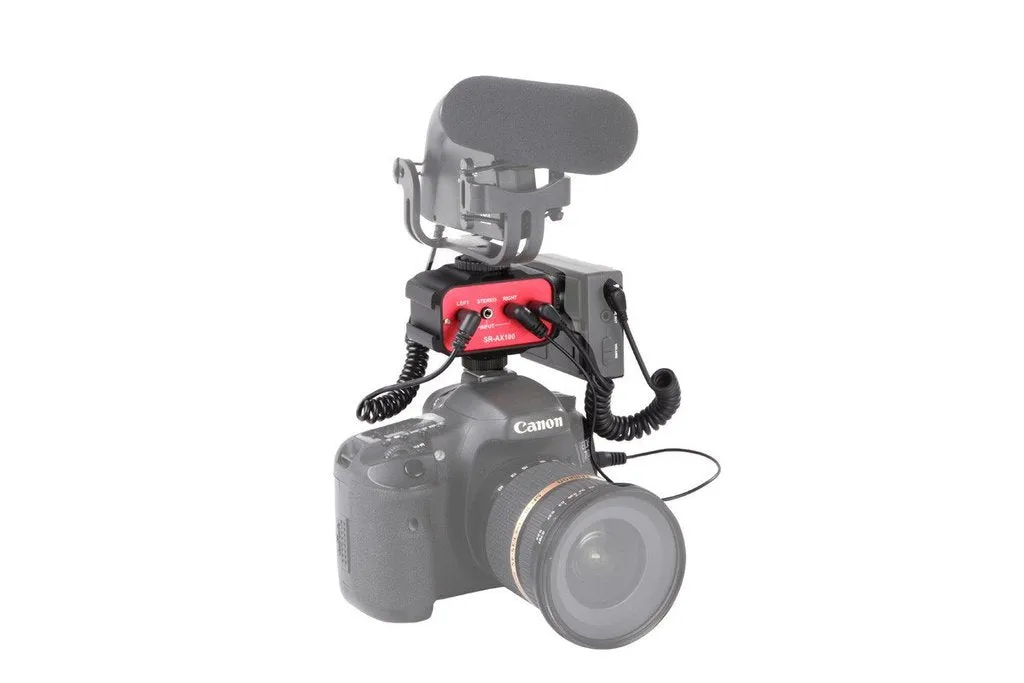 Saramonic SR-AX100 Battery-Free 2-Channel On-Camera 1/8” (3.5mm) Audio Mixer for DSLR, Mirrorless & Video Cameras