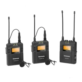 Saramonic UWMICS9S TX9   TX9   RX9 Dual Transmitter and Single Receiver Camera Mount UHF Wireless Microphone System with USB Type-C Port, Noise Cancelling and Mono / Stereo Mode Switch for Videography and Broadcasting