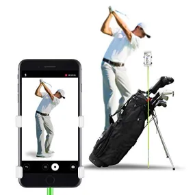 SelfieGOLF Record Golf Swing - Cell Phone Clip Holder and Training Aid - Golf Accessories - Works with Any Smart Phone - Quick Set Up
