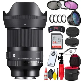 Sigma 35mm f/1.4 DG DN Art Lens for Sony E 64GB SD Card Bundle Sigma 35mm f/1.4 DG DN Art Lens for Sony E 64GB SD Card Bundle