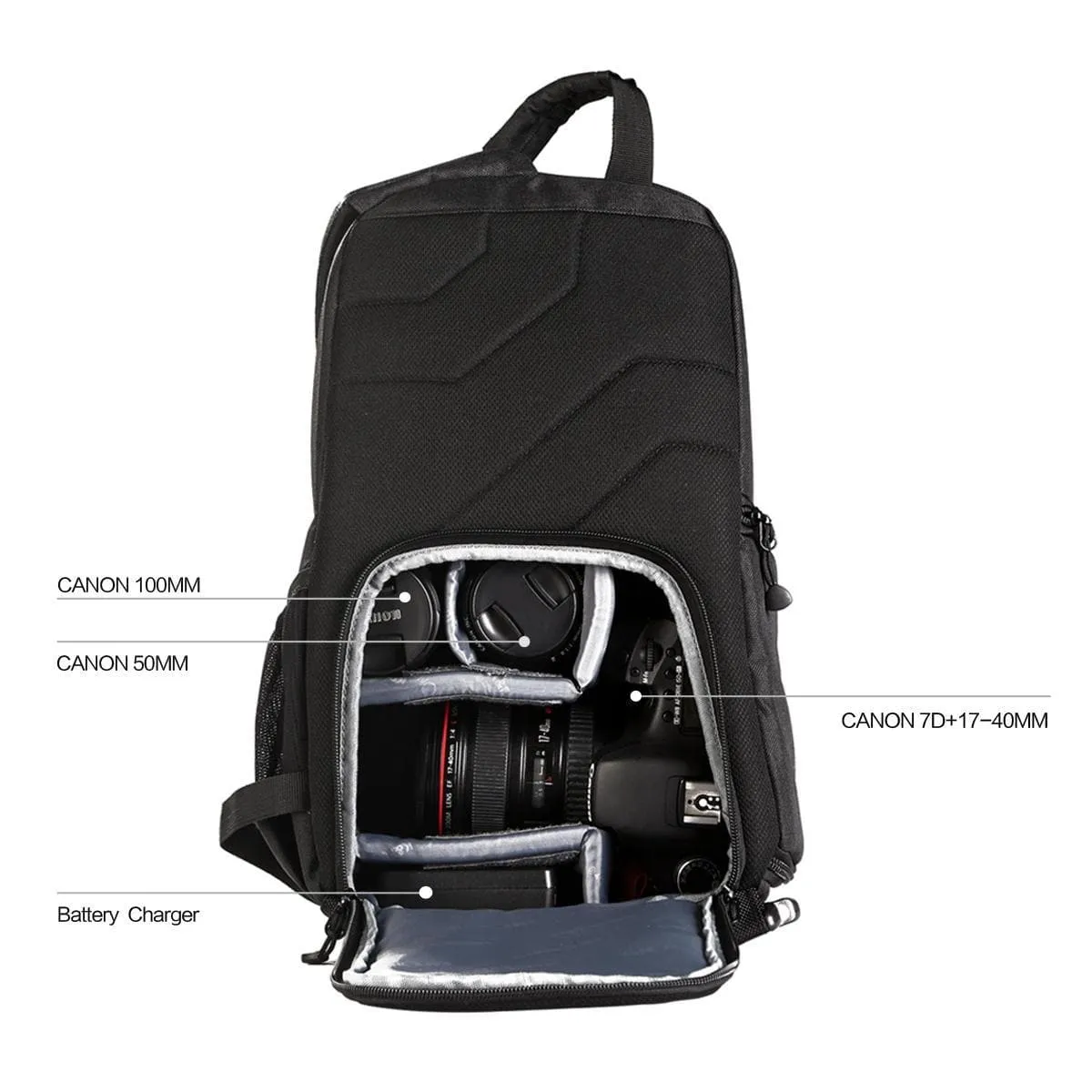 Sling Camera Bag Backpack for Travel Photography 9.06*5.51*14.57 inches